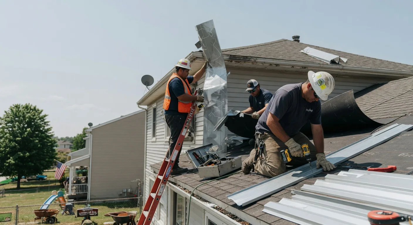 Storm Damage Metal Roof Repair in Cumbola, PA